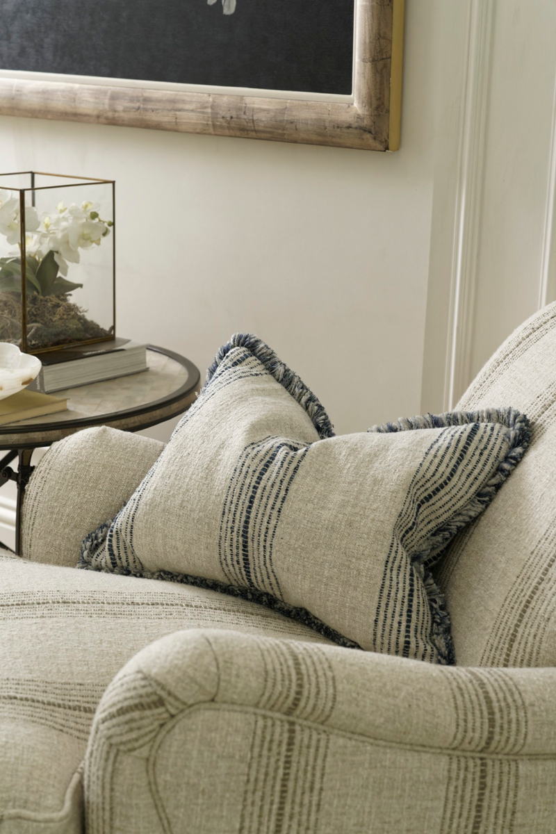 Coussin Rectangulaire en Lin à Rayures | Andrew Martin Atranin | OROA.fr
