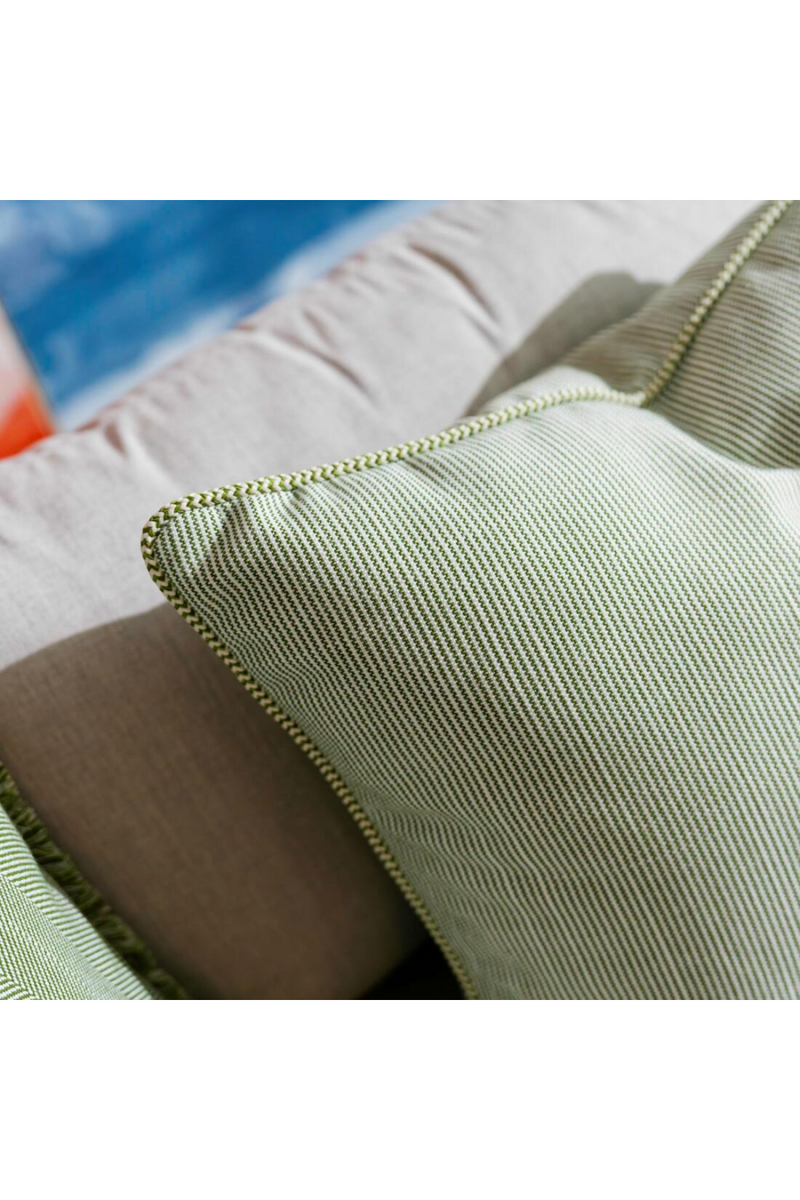 Coussin d'extérieur passepoilé vert | Andrew Martin Espadrille | OROA.fr