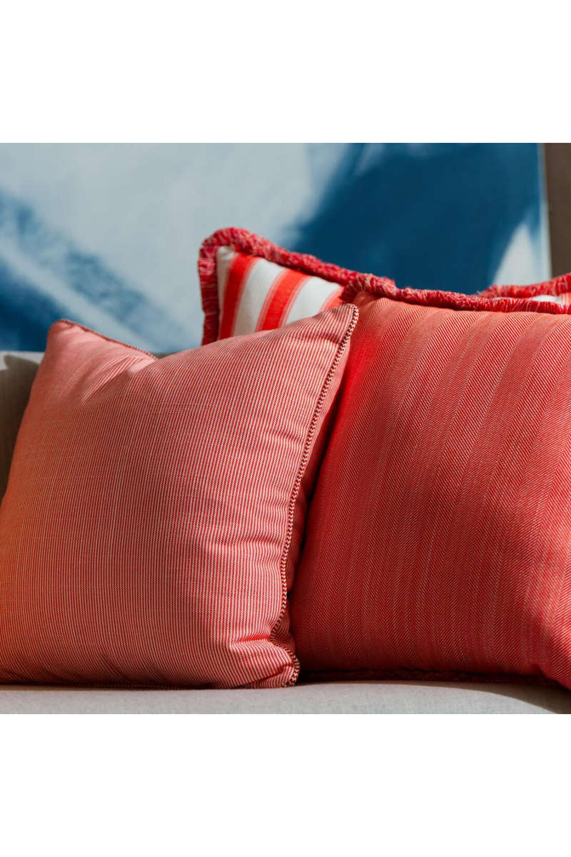 Coussin d'extérieur passepoilé orangé | Andrew Martin Espadrille | OROA.fr