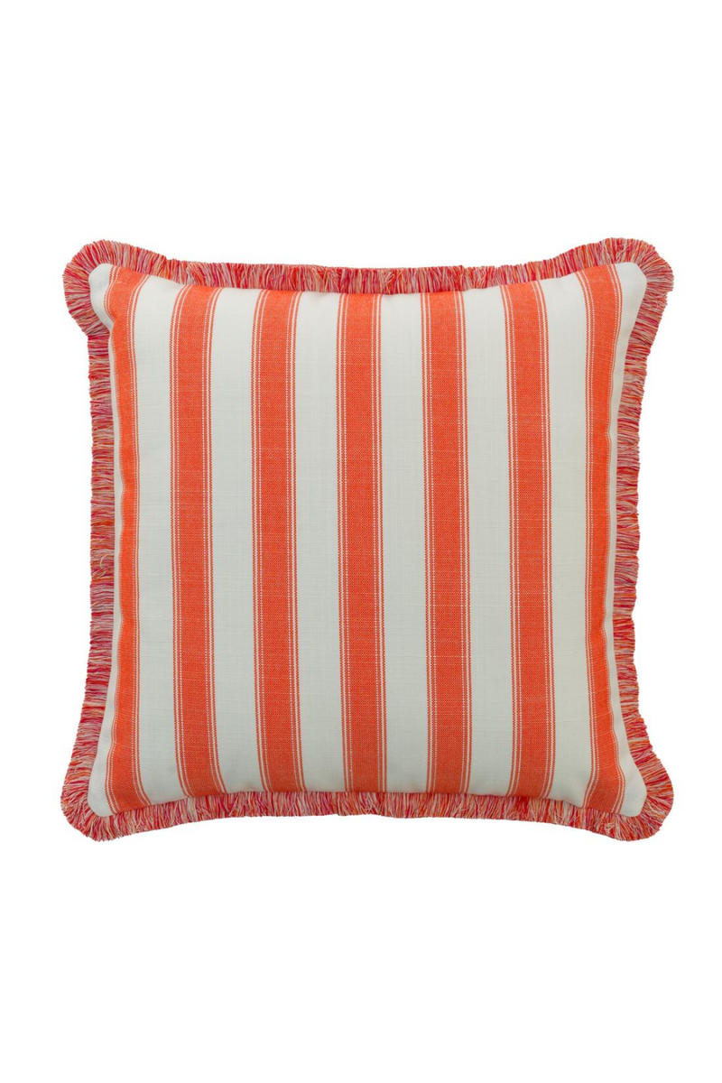 Coussin d'extérieur à rayures bordées d'orange | Andrew Martin Tote | OROA.fr