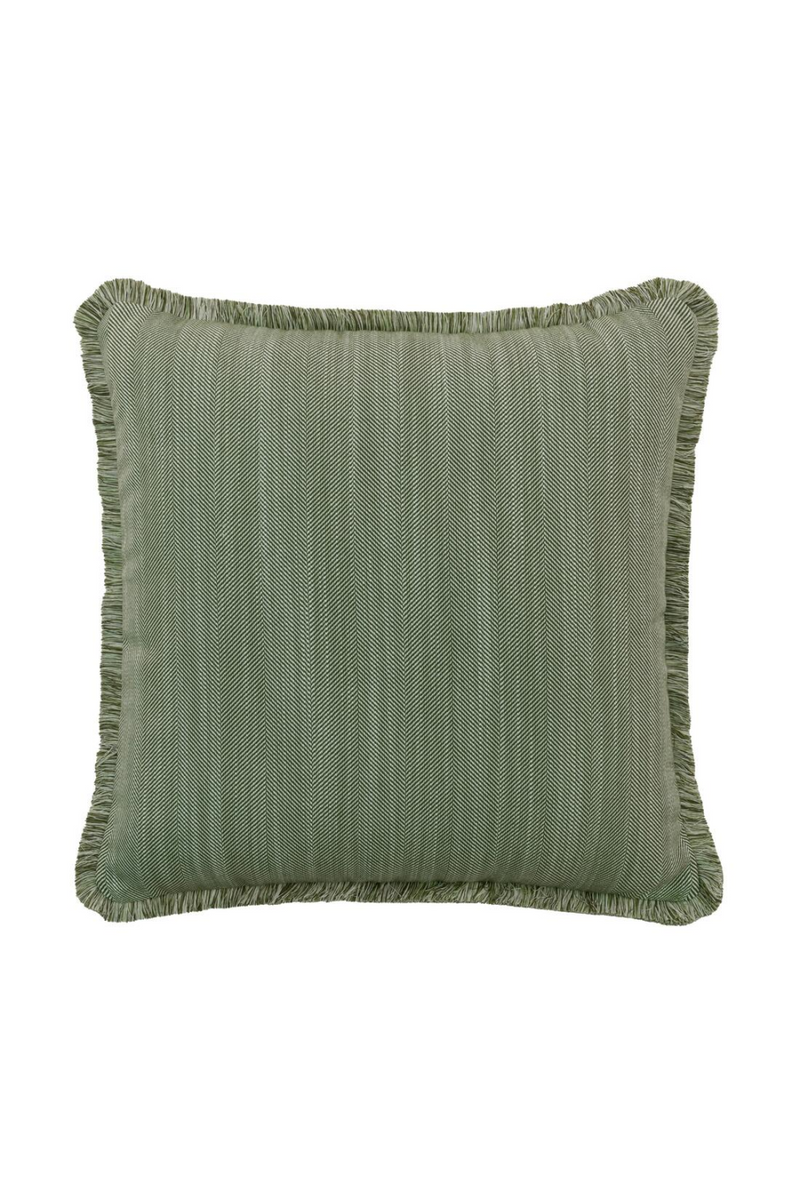 Coussin d'extérieur en tissu à chevrons vert | Andrew Martin Riviera | OROA.fr