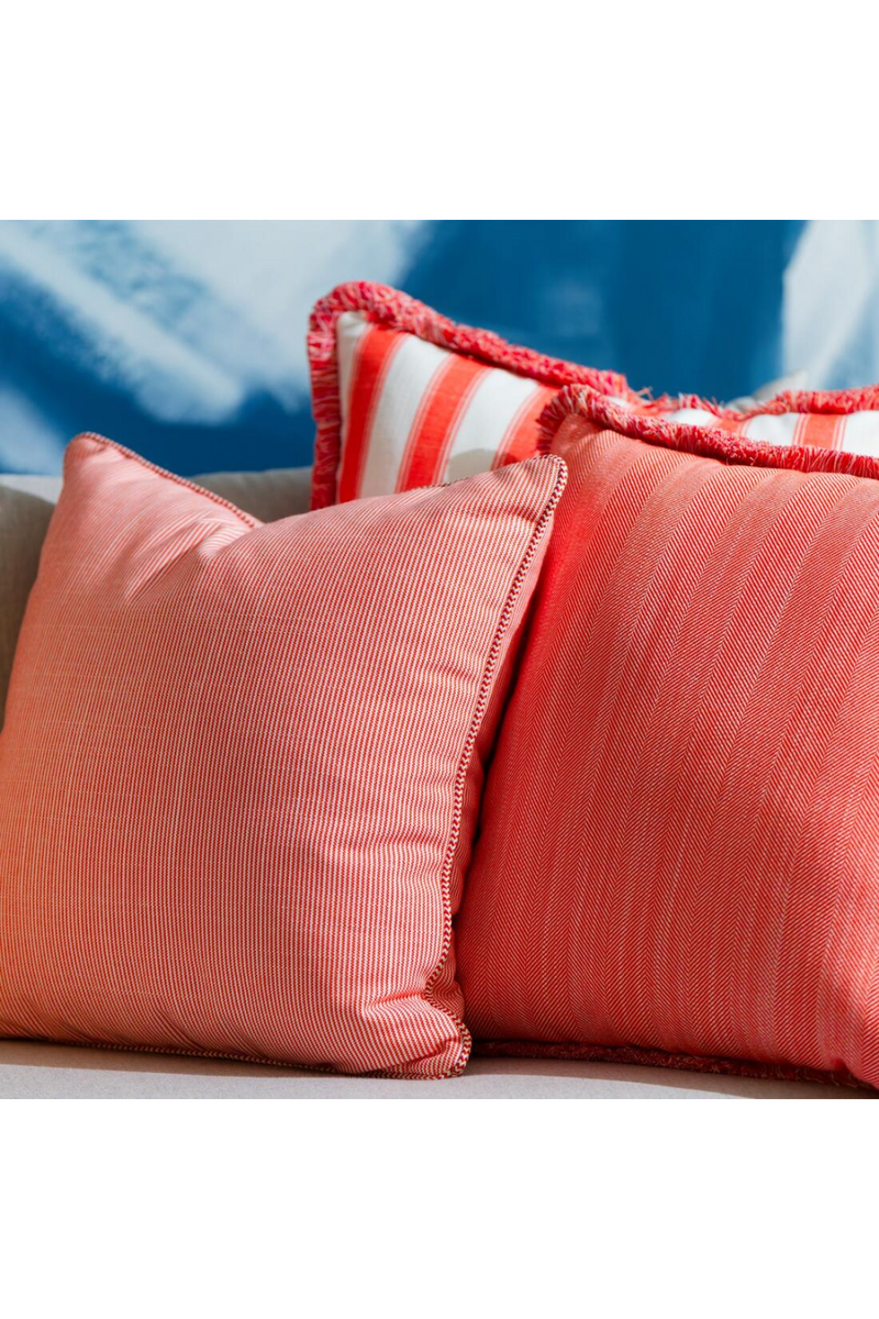 Coussin d'extérieur à chevrons orange | Andrew Martin Riviera | OROA.fr