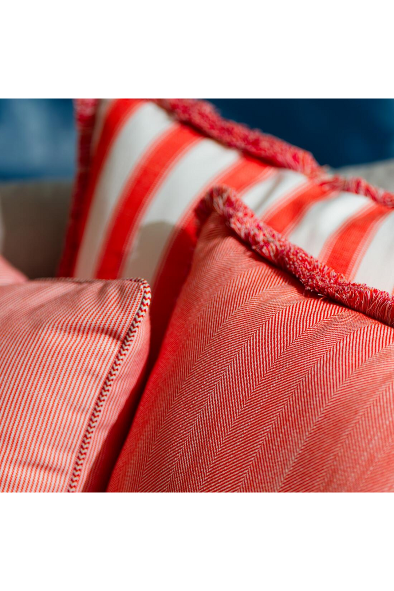 Coussin d'extérieur à chevrons orange | Andrew Martin Riviera | OROA.fr