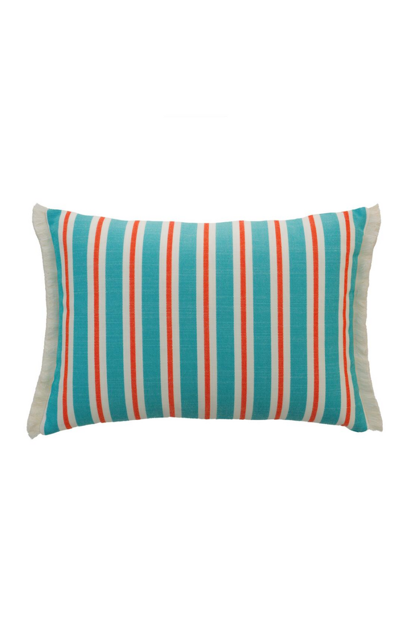 Coussin d'extérieur rayé Bleu et Rouge Deckchair | Andrew Martin Coast | OROA.fr