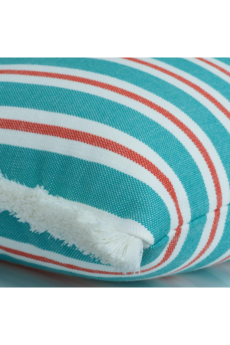 Coussin d'extérieur rayé Bleu et Rouge Deckchair | Andrew Martin Coast | OROA.fr