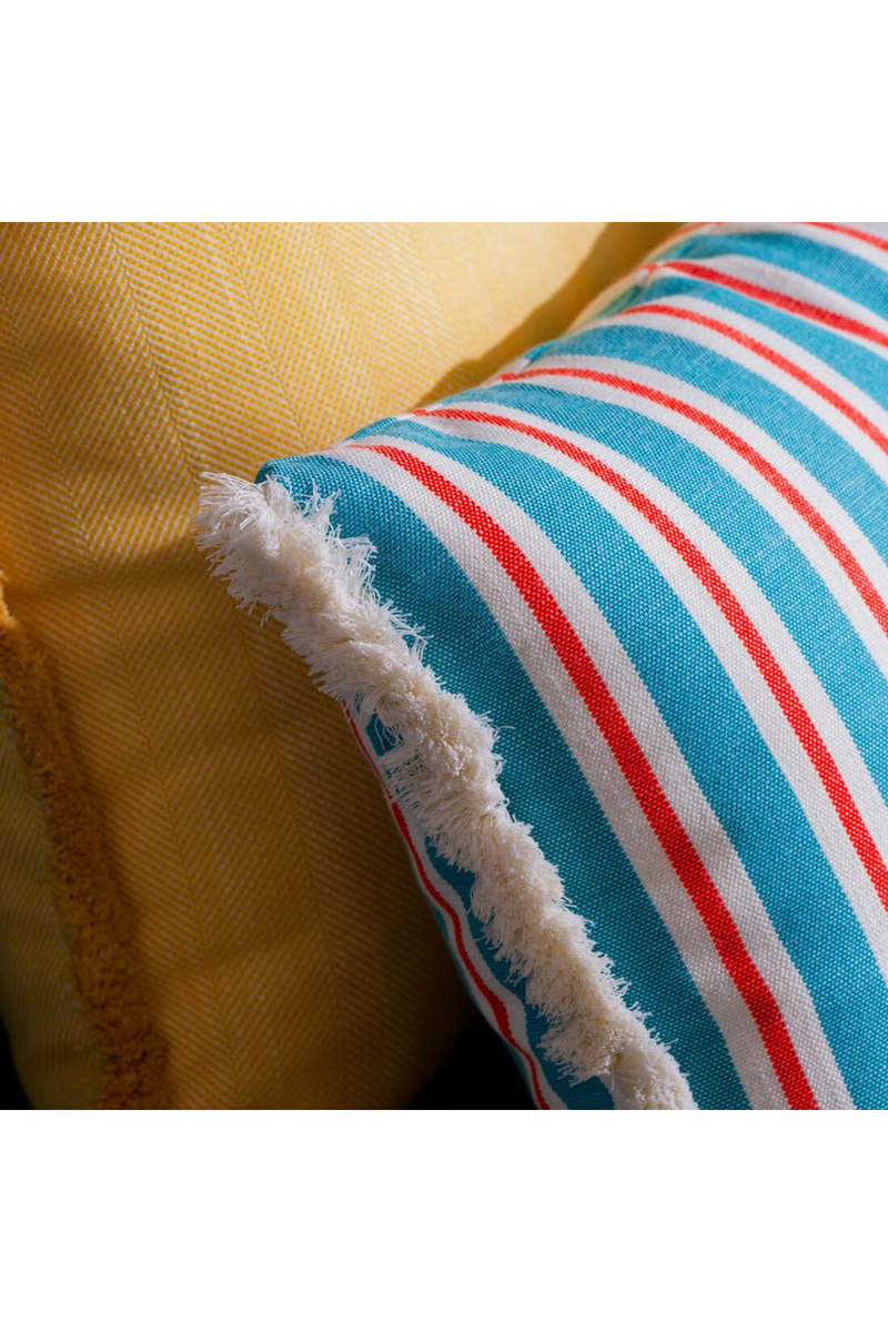 Coussin d'extérieur rayé Bleu et Rouge Deckchair | Andrew Martin Coast | OROA.fr