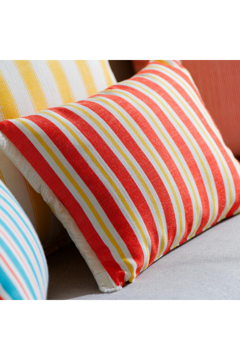 Coussin d'extérieur rayé Orange Deckchair | Andrew Martin Coast | OROA.fr