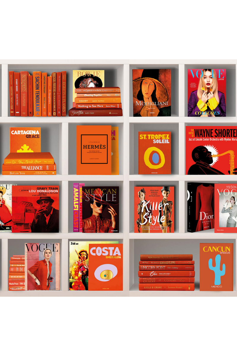 Œuvre D’ Art en Plexiglas Livres Aux Tons Orangés | Andrew Martin Warm Feelings | OROA.fr