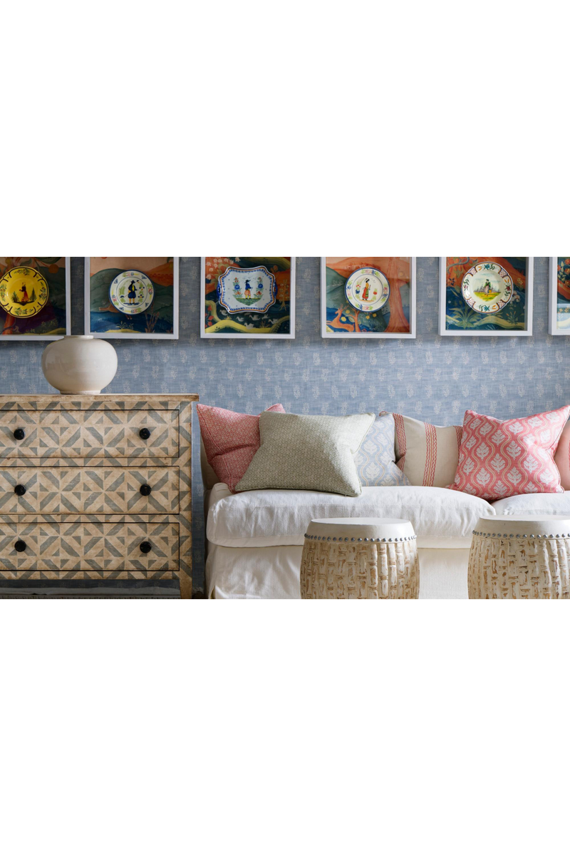 Coussin à Motif de Feuilles | Andrew Martin Fig | OROA.fr