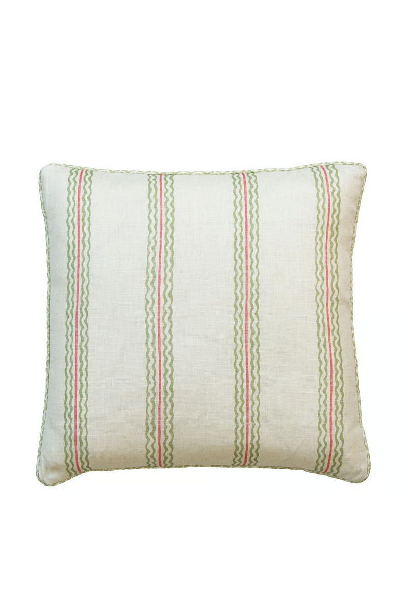 Coussin en Lin à Rayures Ondulées | Andrew Martin Rhubarb | OROA.fr