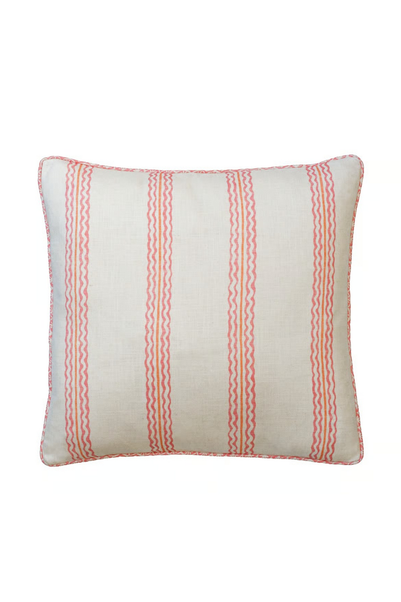 Coussin en Lin à Rayures Ondulées | Andrew Martin Rhubarb | OROA.fr