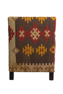 Fauteuil En Cuir Marron En Kilim Coloré | Andrew Martin Marlborough | OROA.fr