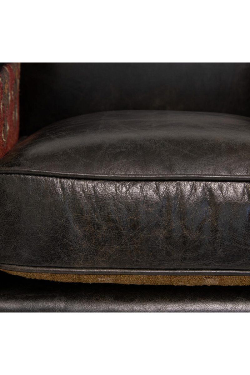 Fauteuil En Cuir Marron En Kilim Coloré | Andrew Martin Marlborough | OROA.fr