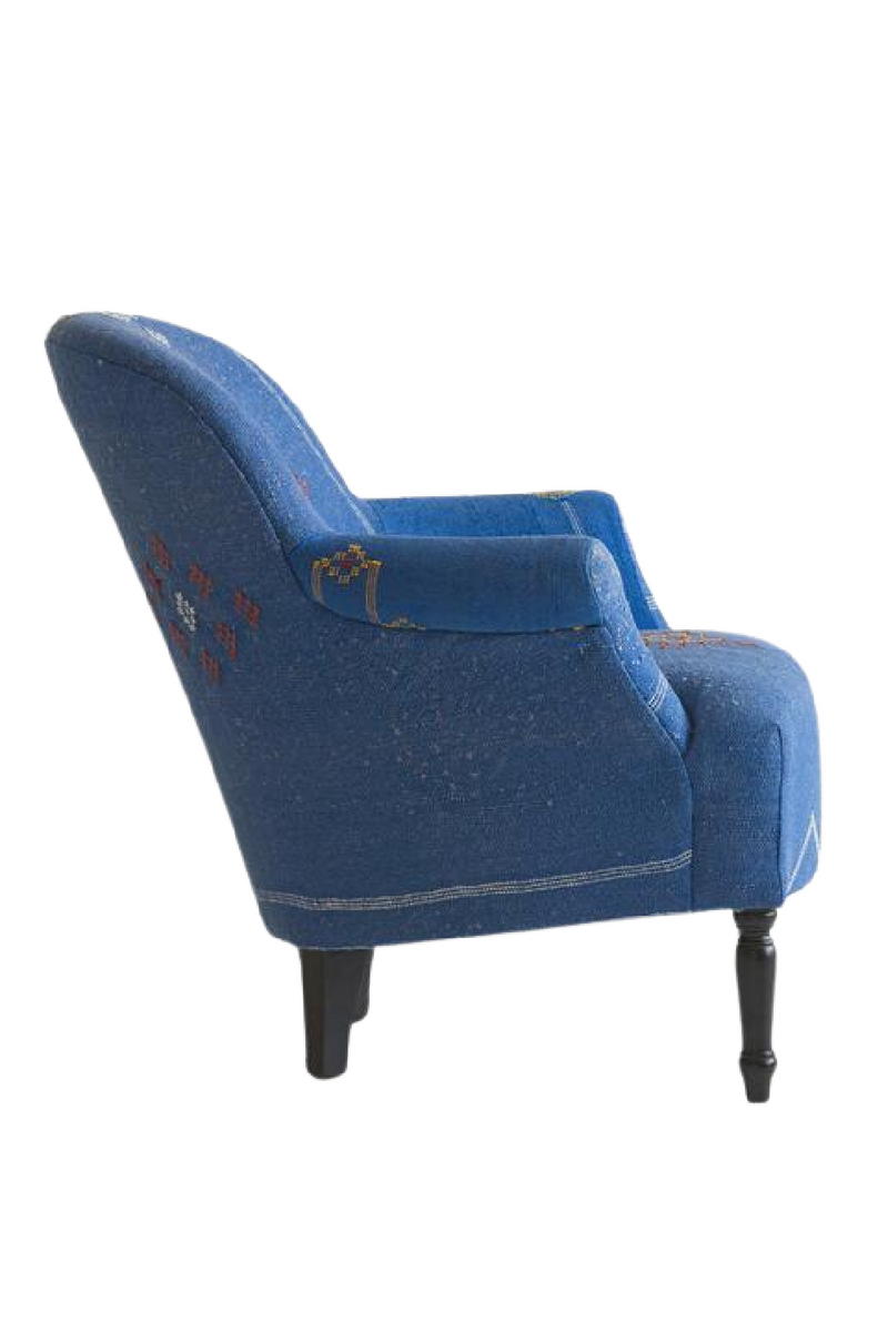 Fauteuil marocain bleu | Andrew Martin Victoria | Meubleluxe.fr