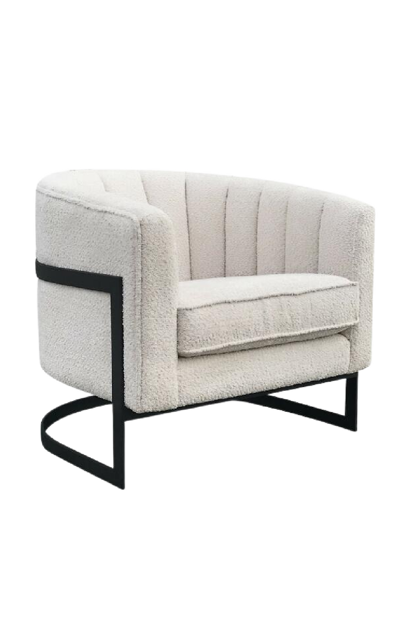 Fauteuil bouclé crème | Andrew Martin Apollo | Meubleluxe.fr