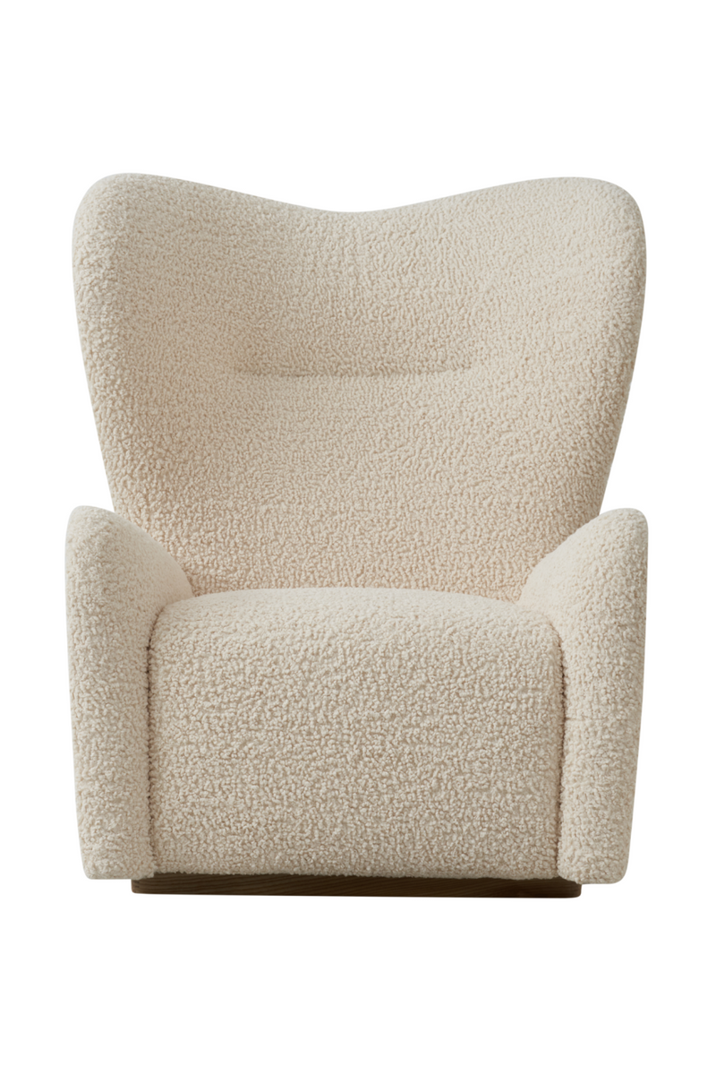 Fauteuil pivotant bouclé crème | Andrew Martin Sherpa | Meubleluxe.fr