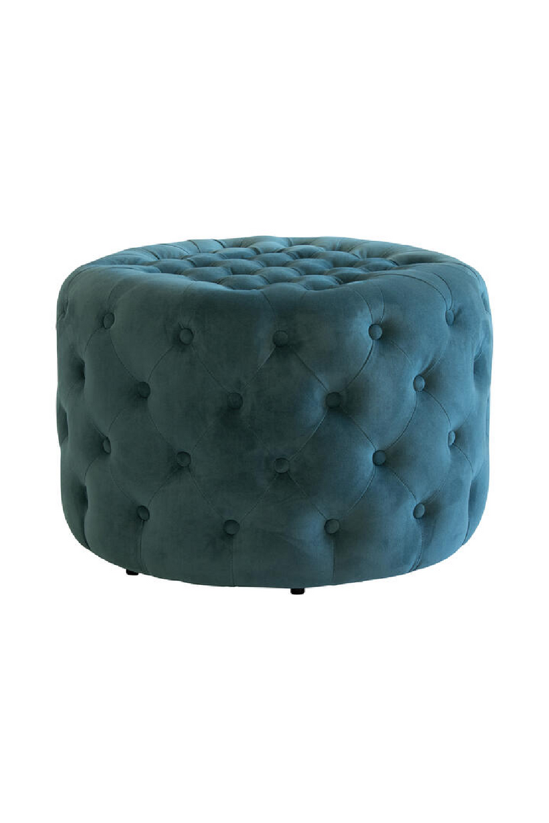 Pouf Rond Capitonné en Velours | Andrew Martin Forte | OROA.fr