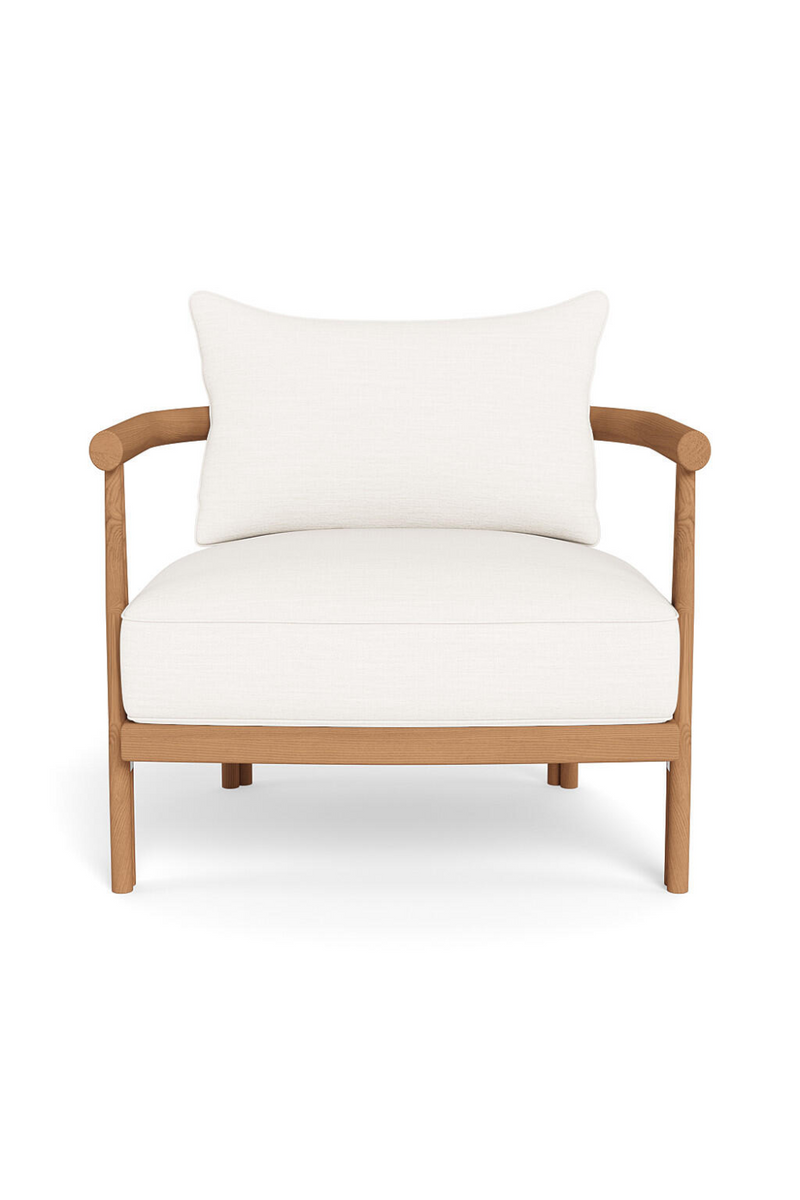 Fauteuil lounge d'extérieur en teck avec coussin | Andrew Martin Cove | OROA.fr