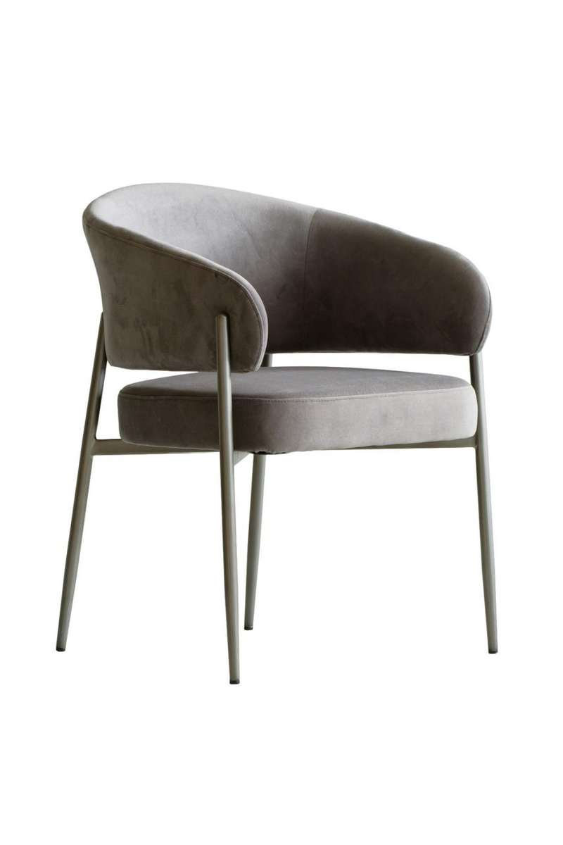 Chaise De Salle A Manger En Velours Gris | Andrew Martin Olori | OROA.fr