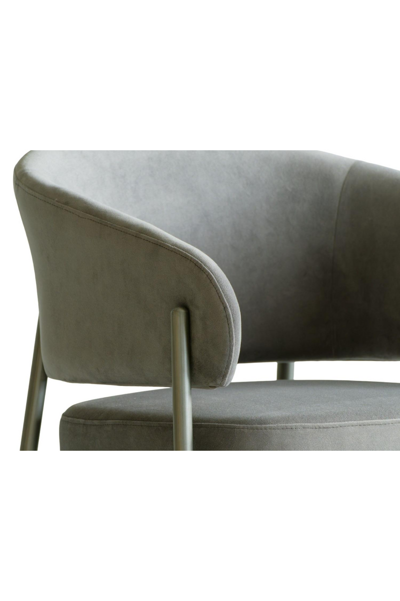Chaise De Salle A Manger En Velours Gris | Andrew Martin Olori | OROA.fr