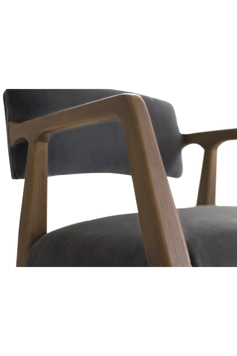 Chaise De Bureau Pivotante En Velours Gris | Andrew Martin Theo | OROA.fr