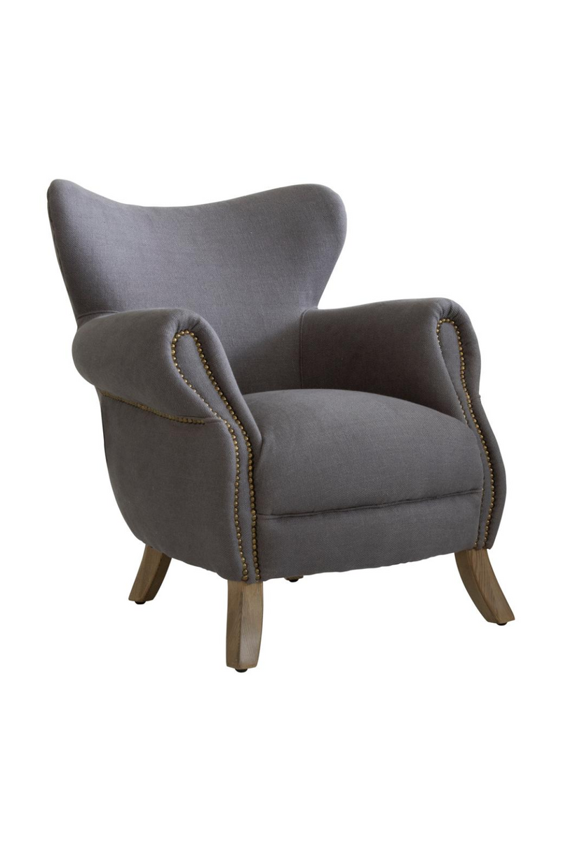 Fauteuil Gris En Lin Clouté | Andrew Martin Scholar | OROA.fr