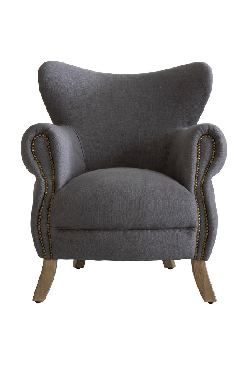 Fauteuil Gris En Lin Clouté | Andrew Martin Scholar | OROA.fr