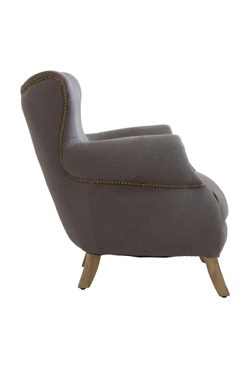 Fauteuil Gris En Lin Clouté | Andrew Martin Scholar | OROA.fr