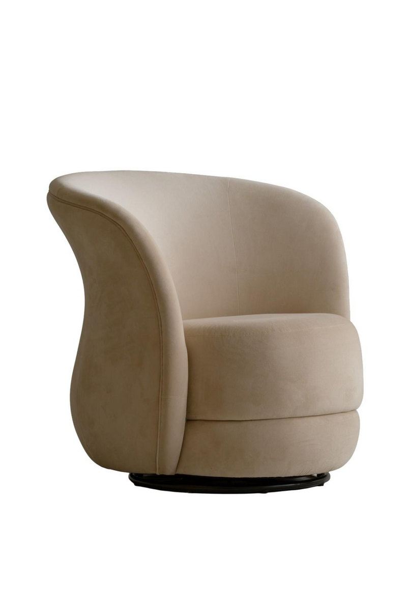 Fauteuil Pivotant En Suède Crème | Andrew Martin Mandona | OROA.fr
