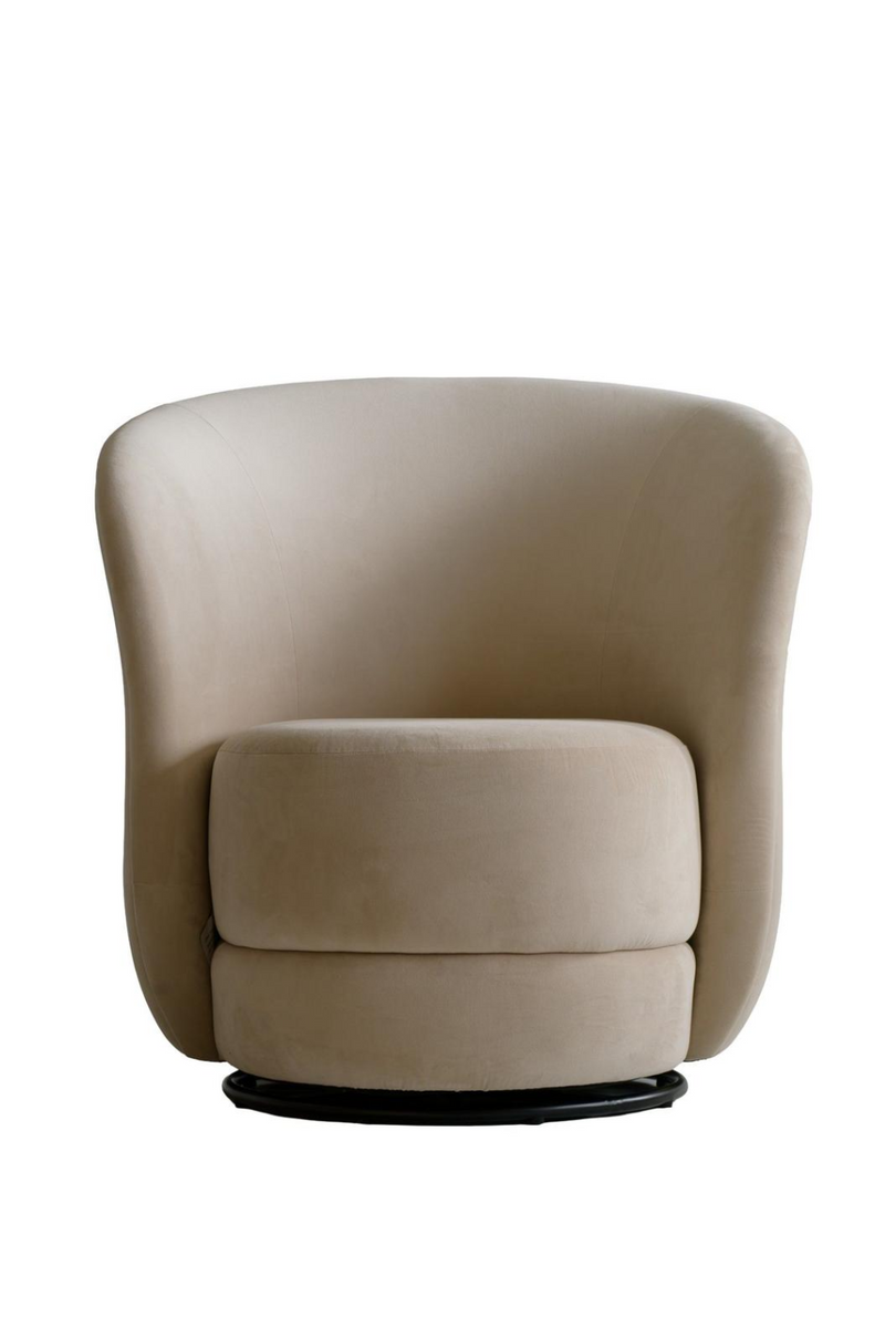 Fauteuil Pivotant En Suède Crème | Andrew Martin Mandona | OROA.fr