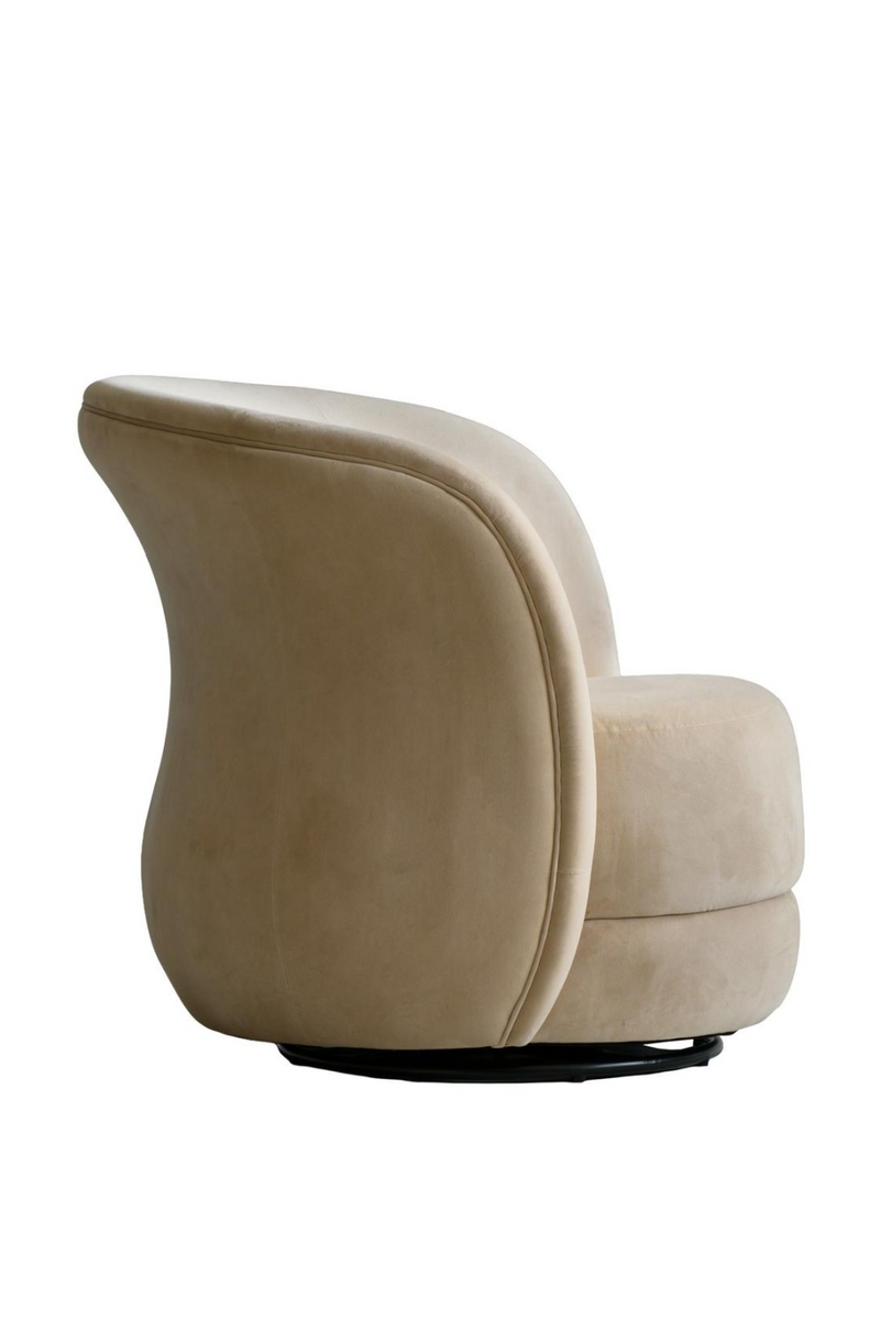 Fauteuil Pivotant En Suède Crème | Andrew Martin Mandona | OROA.fr