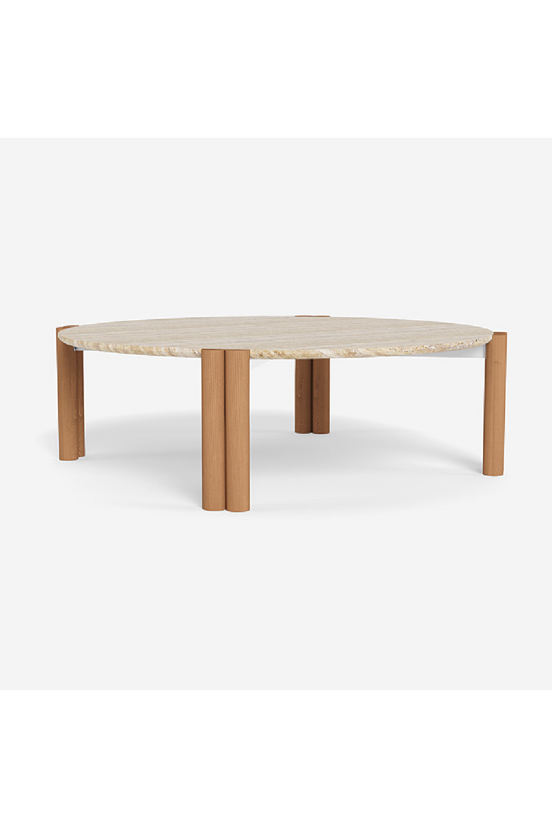 Table basse d'extérieur en travertin | Andrew Martin Cove | OROA.fr