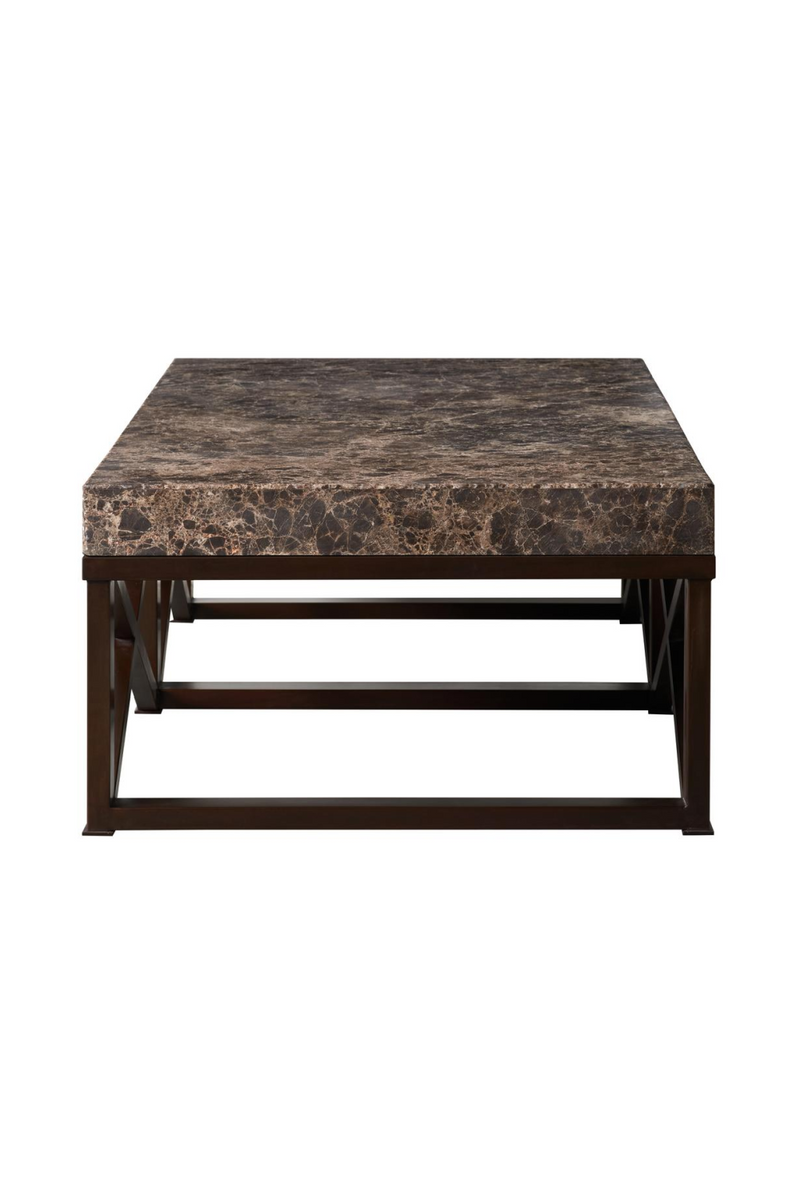 Table Basse En Marbre Brun Foncé | Andrew Martin Giorgio | OROA.fr