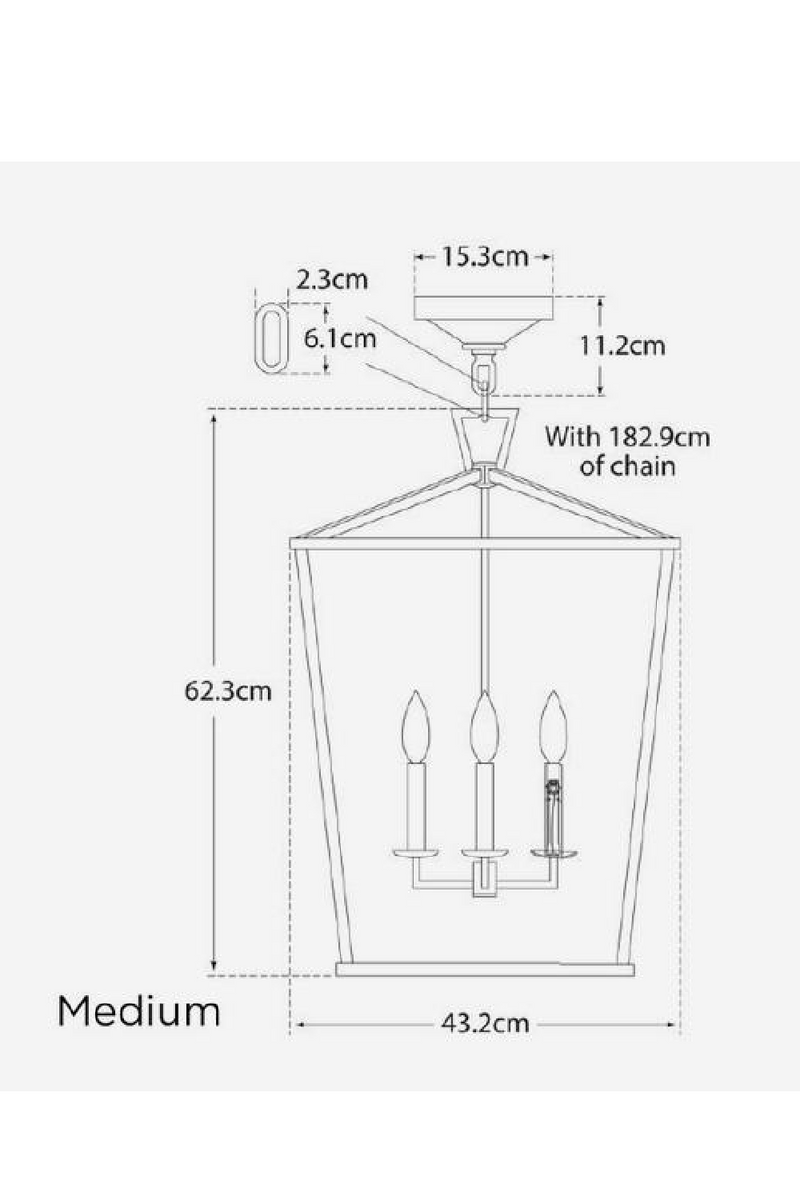 Lanterne suspension doré | Andrew Martin Darlana M | Meubleluxe.fr