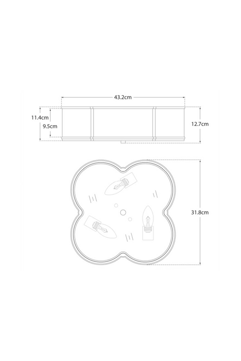 Plafonnier en Forme de Trèfle | Andrew Martin Basil | OROA.fr