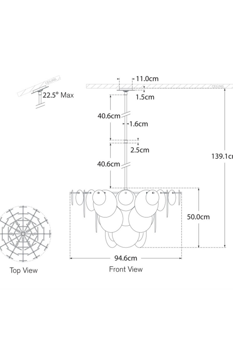 Lustre à Plaques de Verre | Andrew Martin Loire | Andrew Martin Loire | OROA.fr