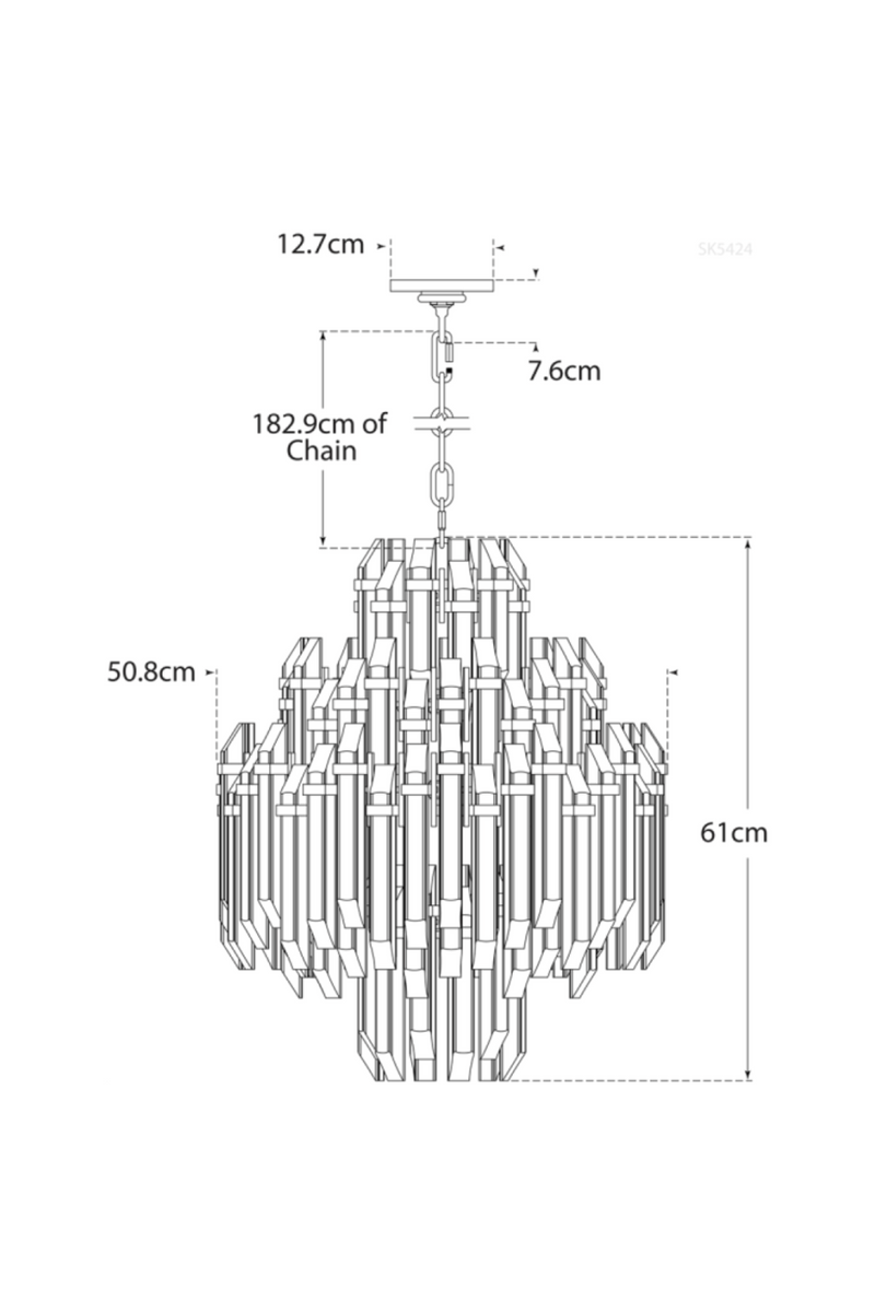 Lustre en Cristal à 4 Niveaux | Andrew Martin Adele | OROA.fr