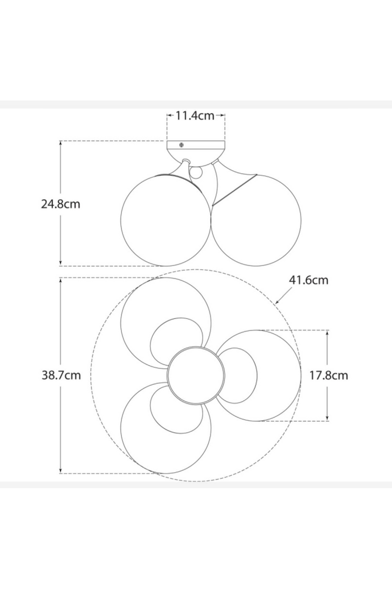Plafonnier à Trois Globes en Verre | Andrew Martin Cristol | OROA.fr