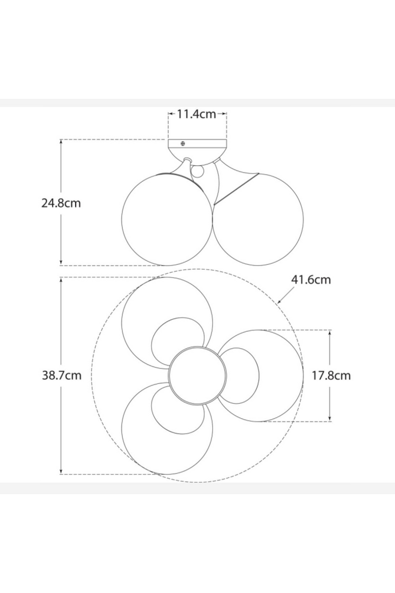 Plafonnier à Trois Globes en Verre | Andrew Martin Cristol | OROA.fr