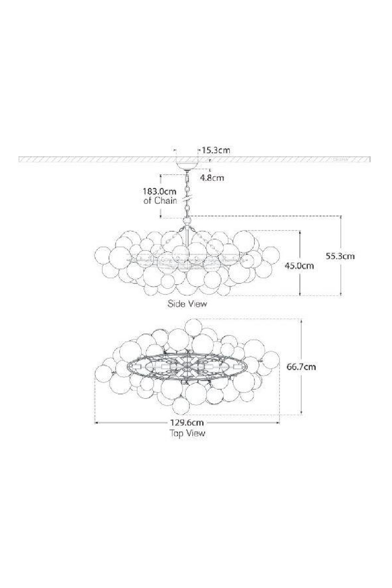 Lustre à Sphères en Verre à Motif Tourbillonnant | Andrew Martin Talia | OROA.fr