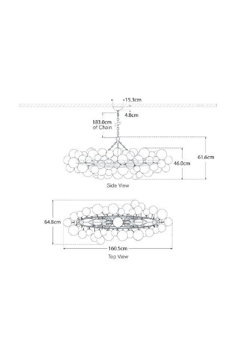Lustre à Sphères en Verre à Motif Tourbillonnant | Andrew Martin Talia | OROA.fr