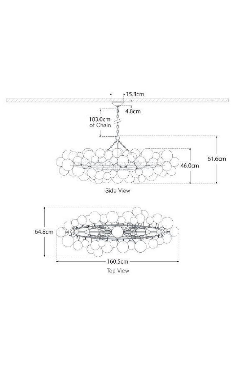 Lustre à Sphères en Verre à Motif Tourbillonnant | Andrew Martin Talia | OROA.fr