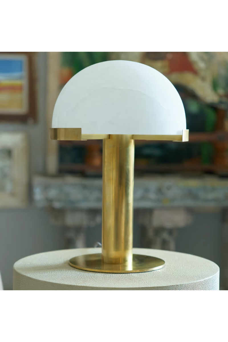Lampe de Table à Dôme en Albâtre | Andrew Martin Melange | OROA.fr
