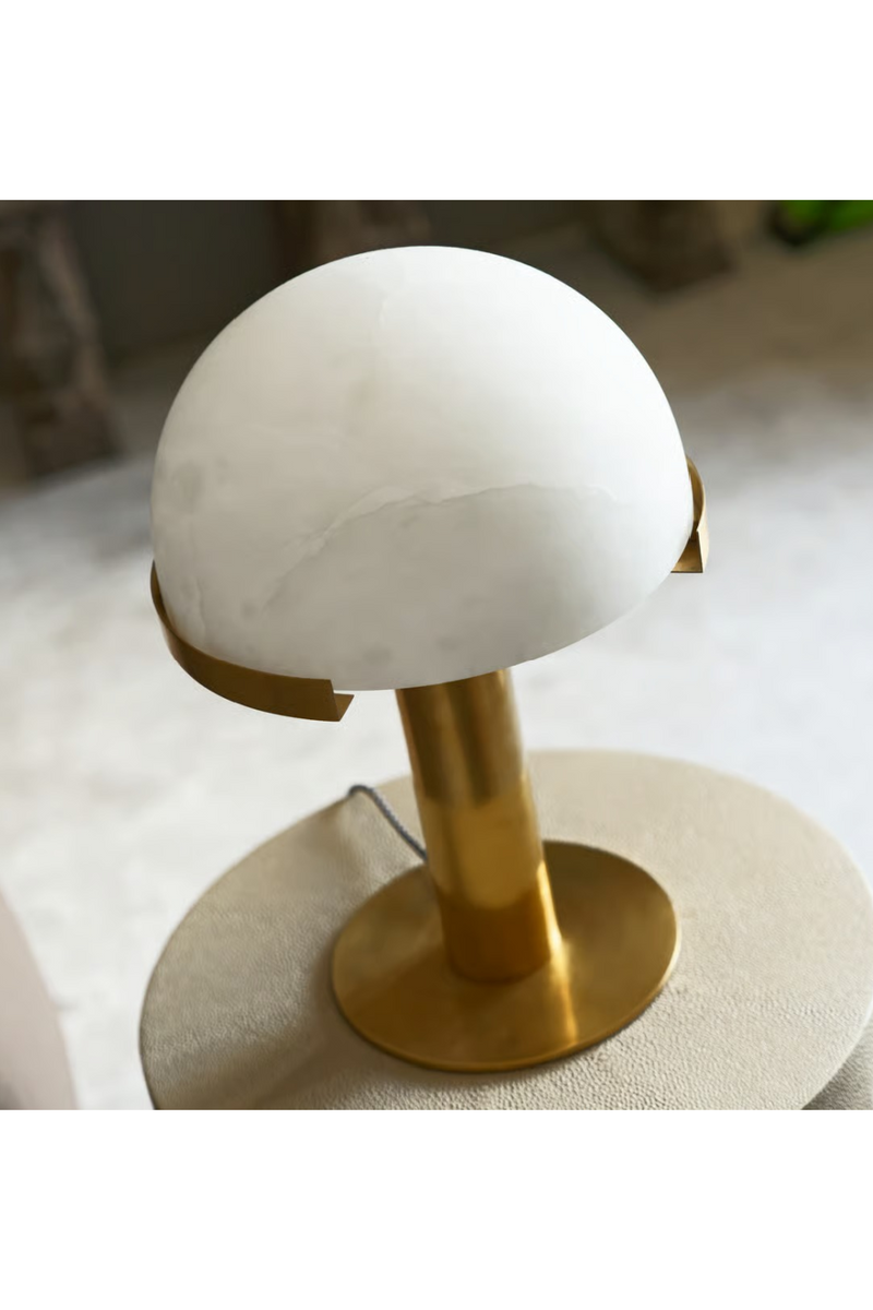 Lampe de Table à Dôme en Albâtre | Andrew Martin Melange | OROA.fr