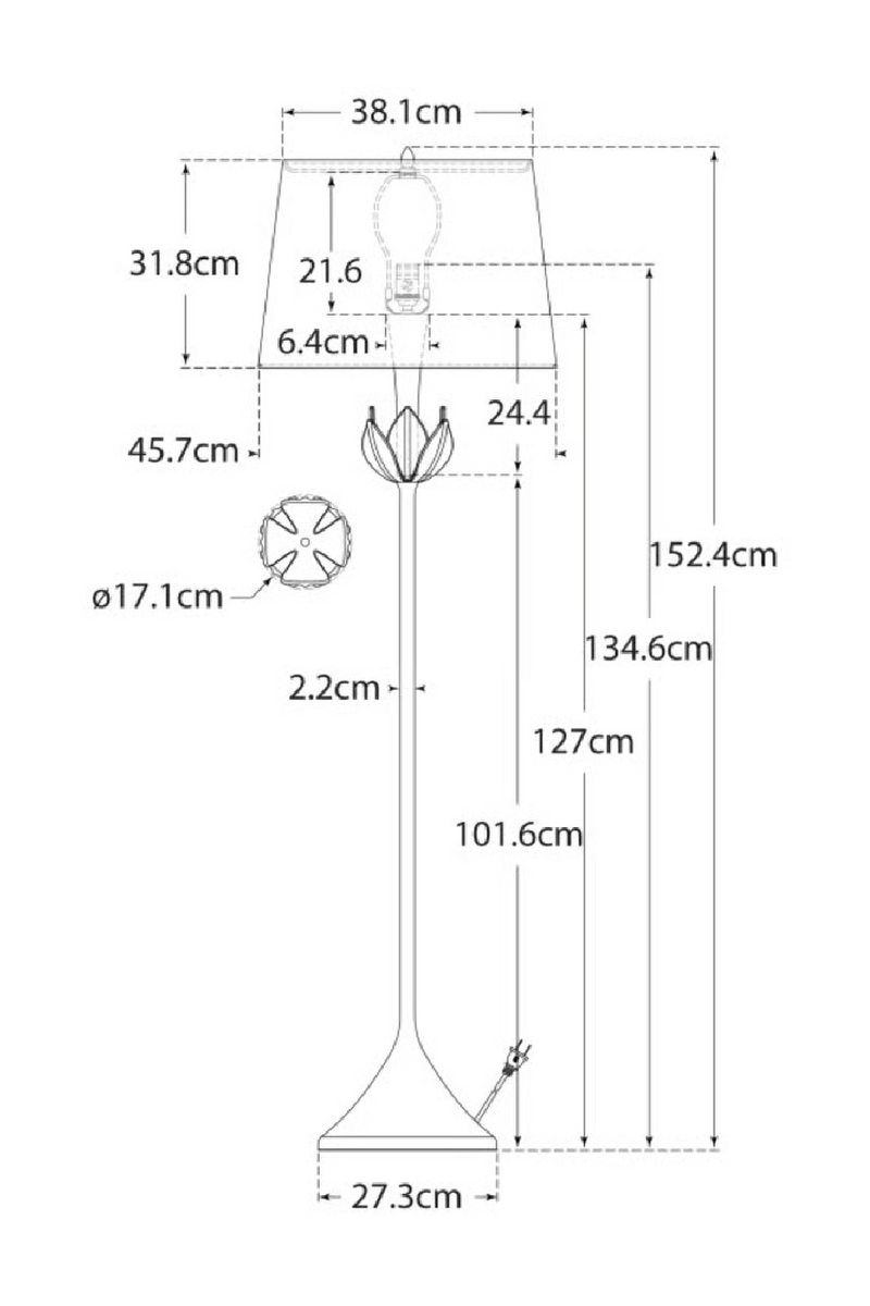 Lampadaire à Détails Floraux | Andrew Martin Alberto | OROA.fr