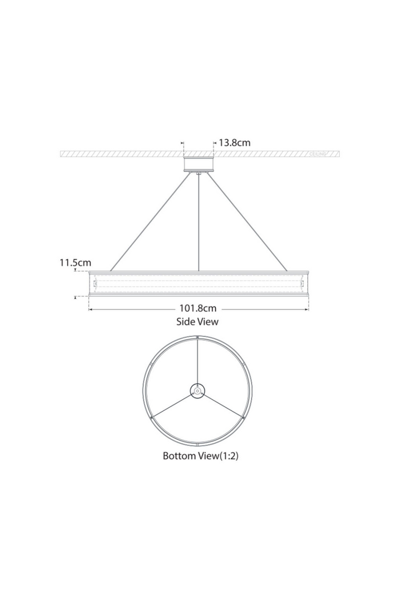 Lustre à Anneaux Métalliques | Andrew Martin Connery | OROA.fr