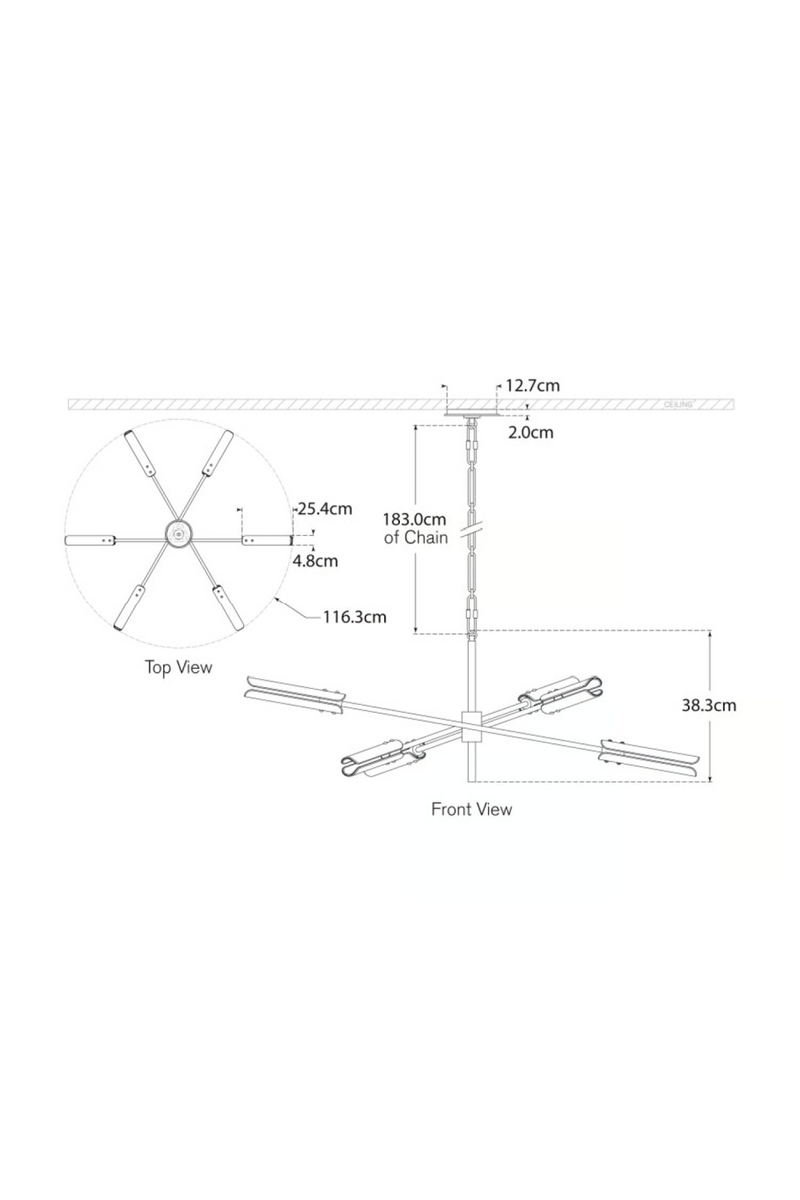 Lustre Radial à Abat-jour en Verre | Andrew Martin Casoria | OROA.fr