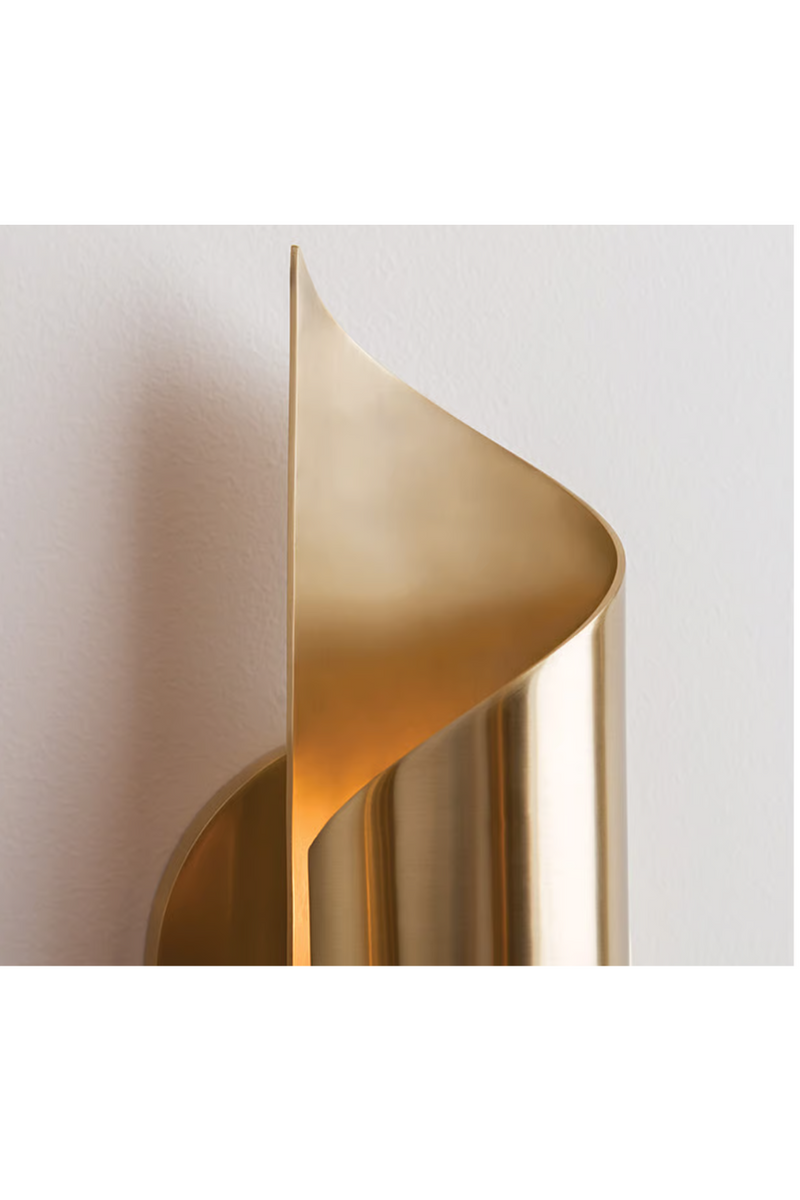 Cylindrical wall light in aged brass | Andrew Martin Evie