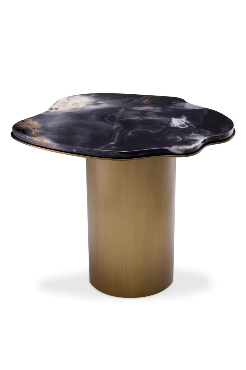 Table d'appoint en laiton et marbre noir | Eichholtz Shapiro | Meubleluxe.fr