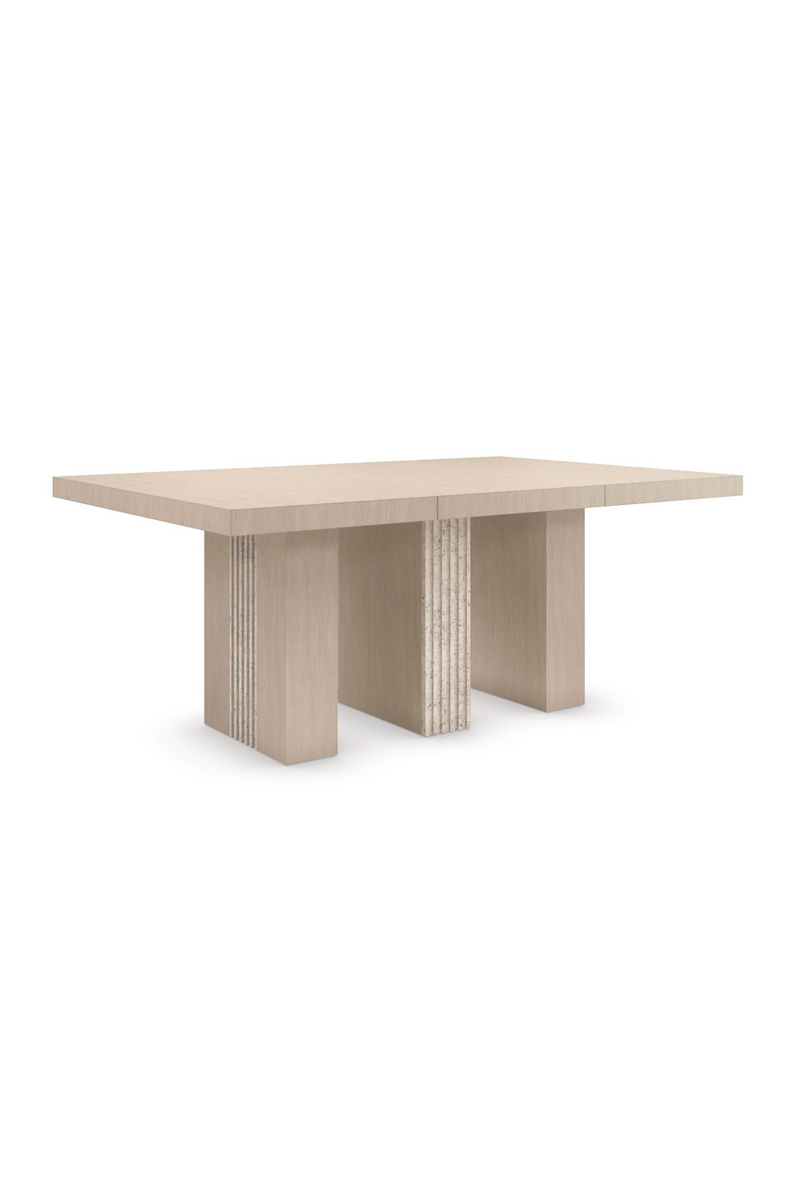 Table de salle à manger extensible en travertin | Caracole Unity Light | Meubleluxe.fr